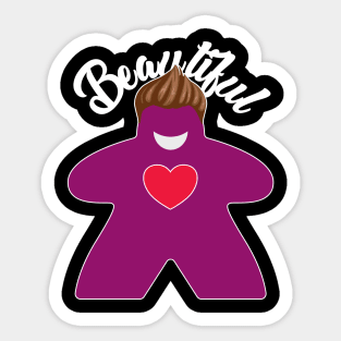 Beautiful Meeple Purple Sticker